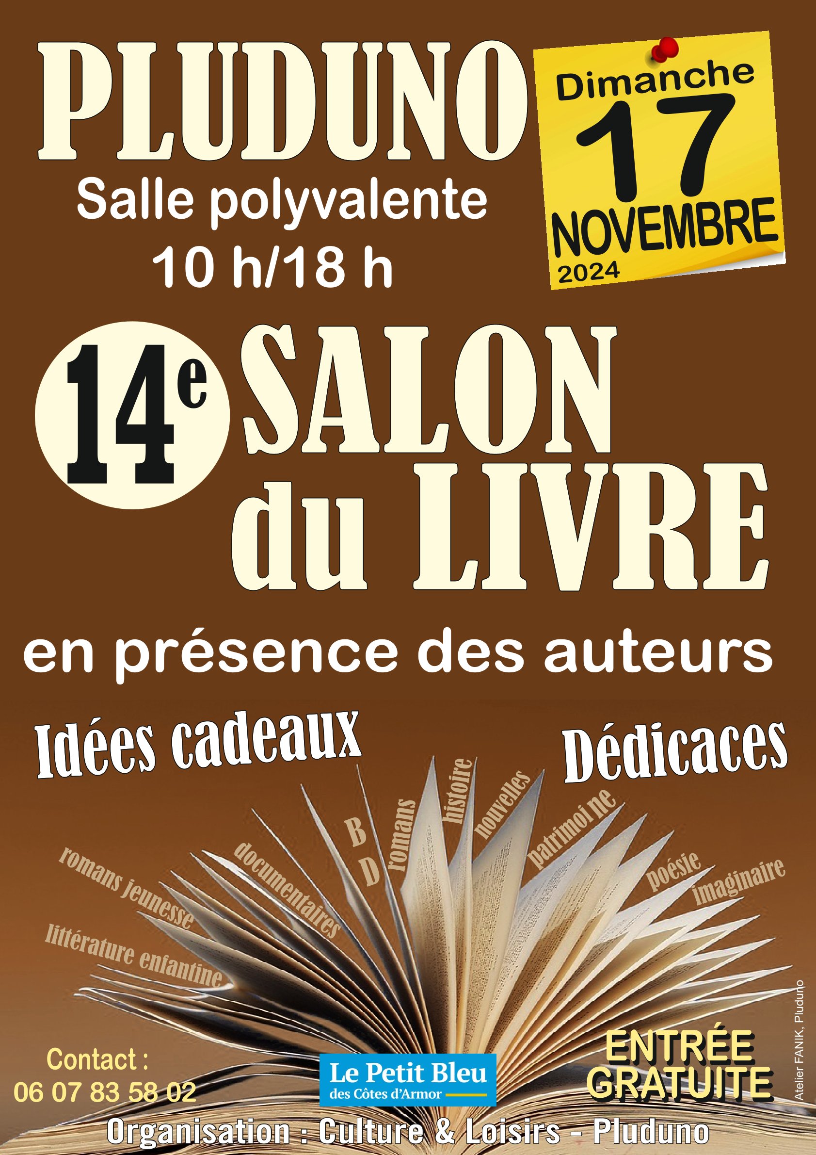 Affiche du 14ème salon du livre de Pluduno